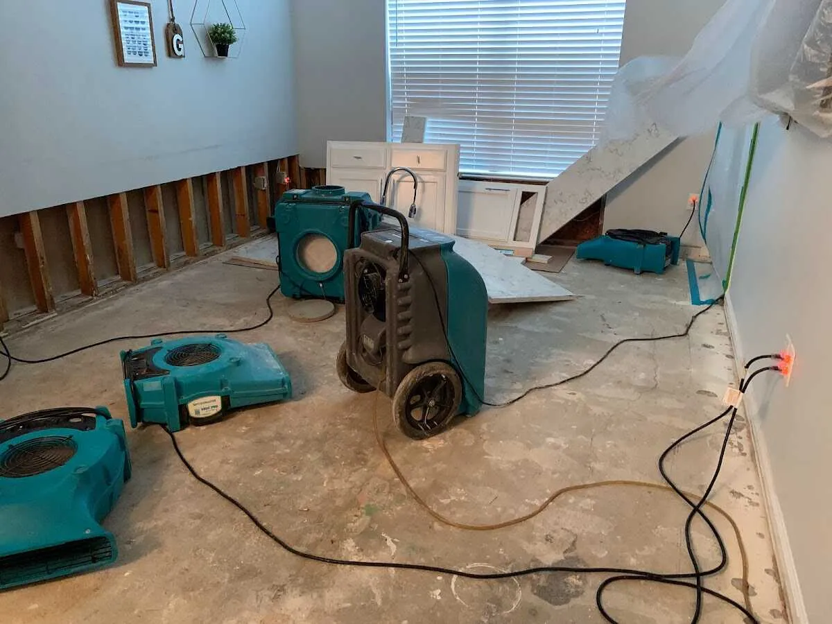 Dehumidifier in flood-cut room for Water Extraction & Removal in Amelia